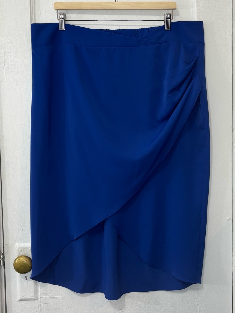 NWT The Drop Women’s Dazzling Blue High Slit Wrap Midi Skirt, Plus Size 2X